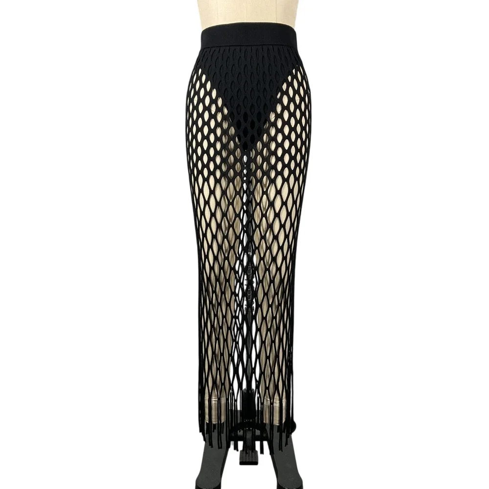 Dion Lee Sheer Black Reef Net Skirt Size XS / S